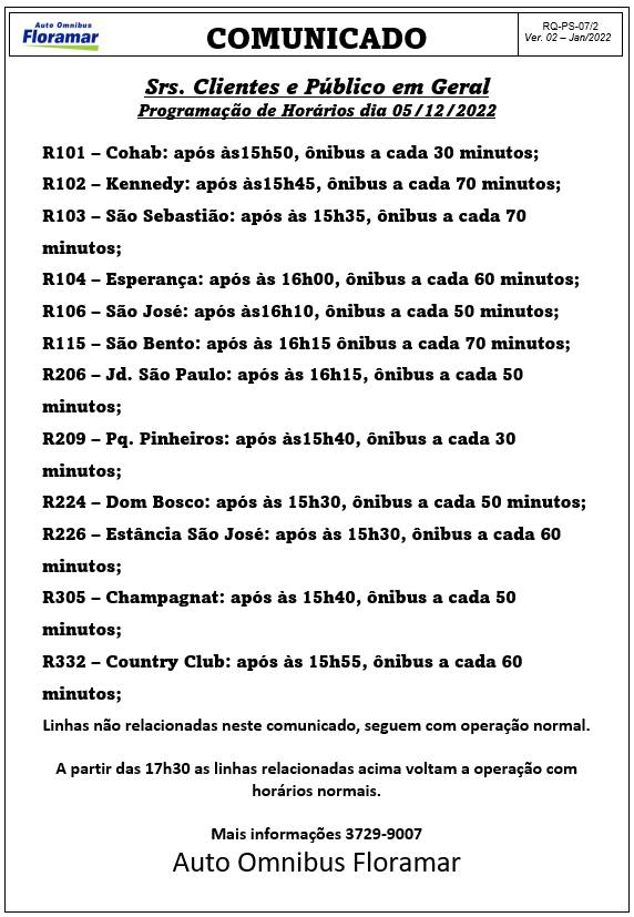 Confira os horários de linhas do transporte coletivo para esta  segunda-feira – ONDA POÇOS